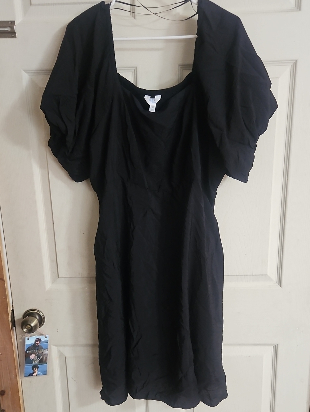 Time and Tru Women's Mini Dress with Puff Sleeves:BLACK:NEW WITH TAGS: XXXL (22)